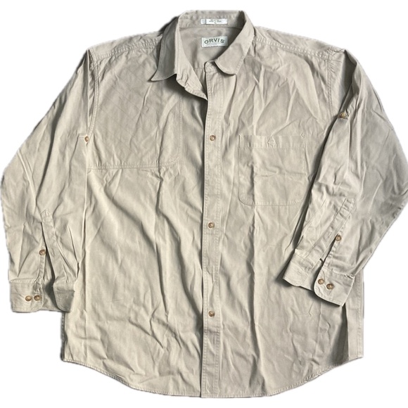 Orvis Hunting Shooting Shirt Mens XL Long Sleeve Cotton Button Up - Picture 1 of 9